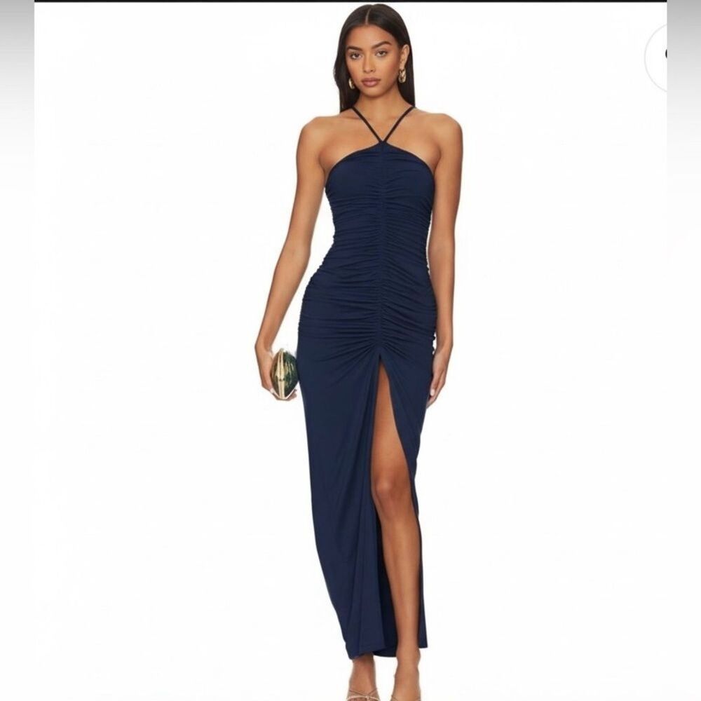 SUSANA MONACO- RUCHED MAXI DRESS IN THUNDER SIZE Small